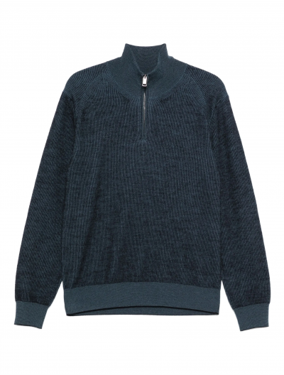 Cashmere/wool half-zip knitwear