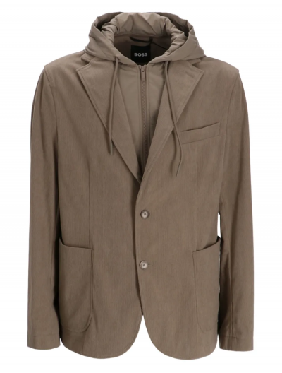 'P-Hanry' slim fit stretch hooded jacket