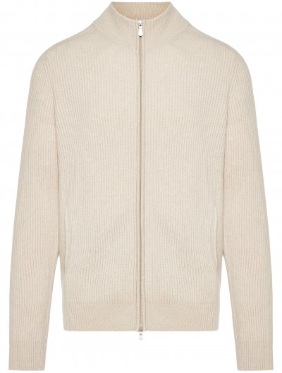 Ribbed cashmere cardigan