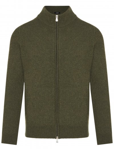 Ribbed cashmere cardigan