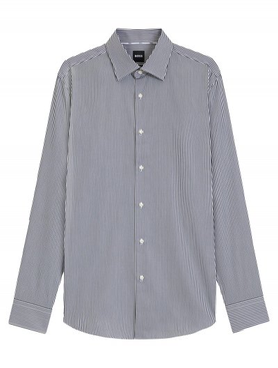 'H-Hank' slim fit easy-iron striped shirt