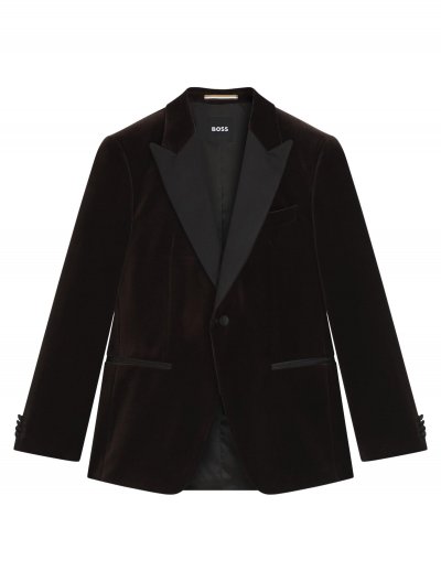 'H-Hutson' slim fit tuxedo velvet jacket