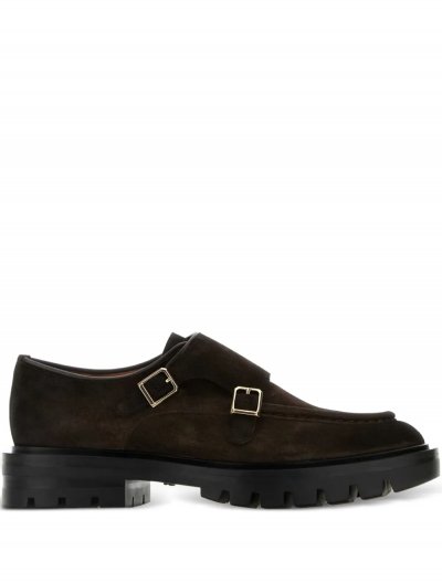 Suede monk-strap shoes