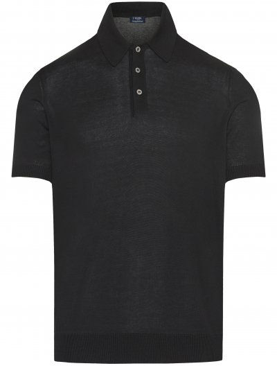 Knitted silk polo shirt