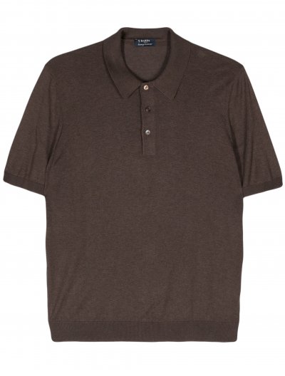 Knitted silk polo shirt