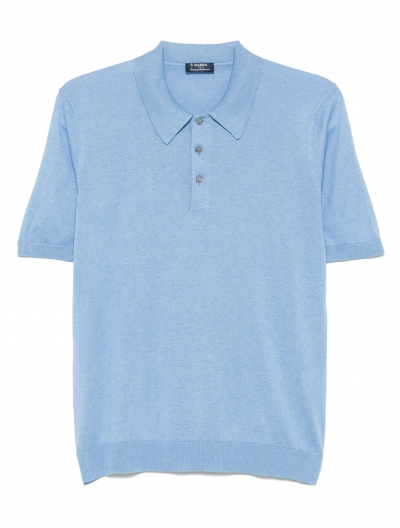 Μεταξωτή πλεκτή polo μπλούζα