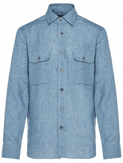 Λινό πουκάμισο με τσέπες