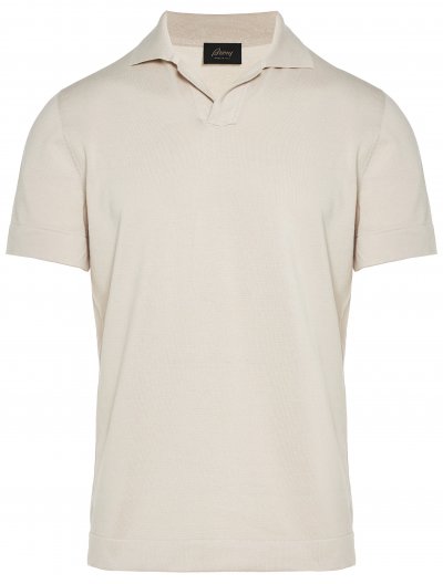 Βαμβακερή/μεταξωτή polo μπλούζα χωρίς κουμπιά