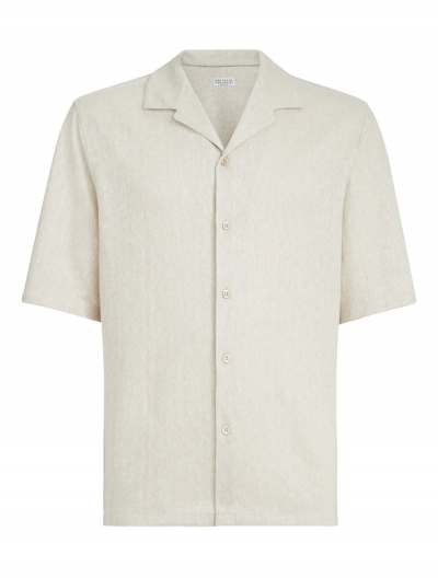 Λινό/βαμβακερό κοντομάνικο πουκάμισο