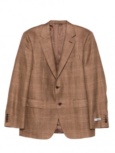 Μάλλινο/μεταξωτό/λινό καρό σακάκι