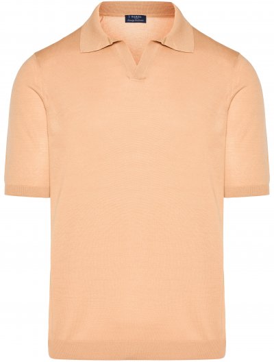 Μεταξωτή polo μπλούζα χωρίς κουμπιά