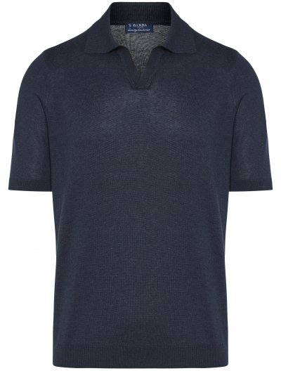 Μεταξωτή polo μπλούζα χωρίς κουμπιά