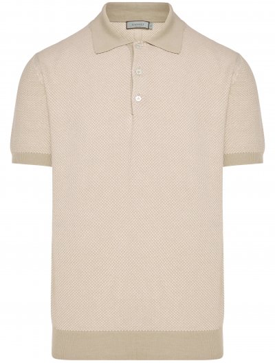 Βαμβακερή πλεκτή polo μπλούζα 