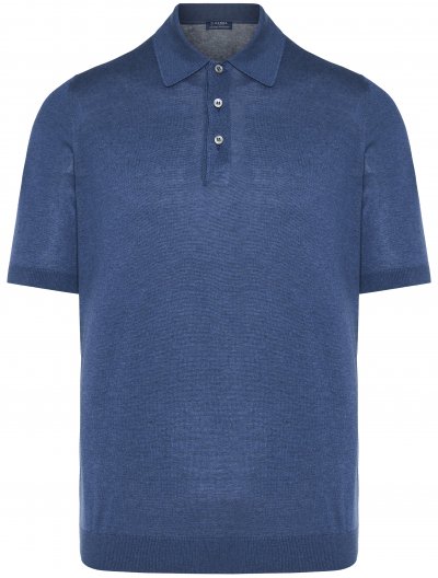 Μεταξωτή πλεκτή polo μπλούζα