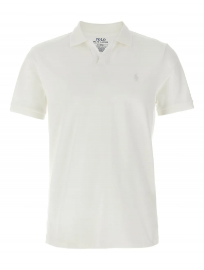 Βαμβακερή stretch polo μπλούζα χωρίς κουμπιά