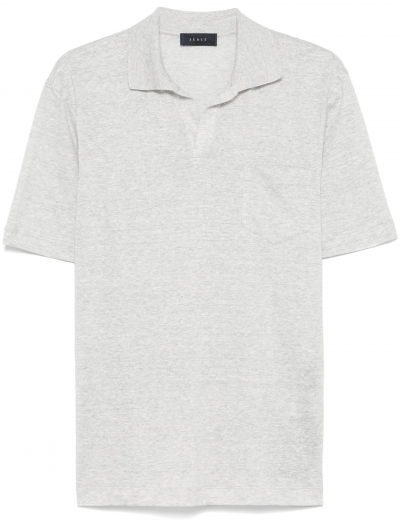 Λινή/βαμβακερή polo μπλούζα χωρίς κουμπιά