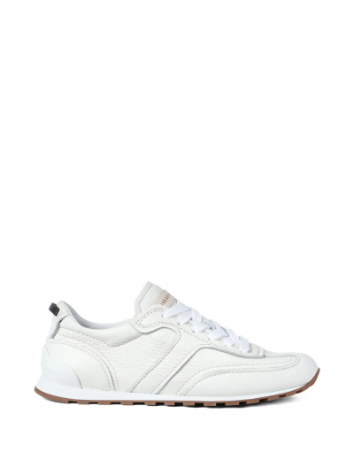 Grained soft leather runners with shiny loops