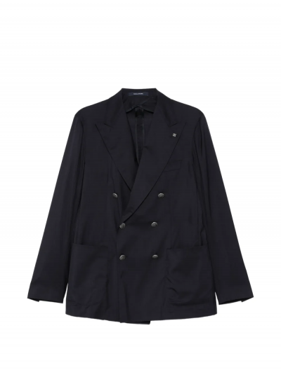 Double-breasted wool/silk jacket