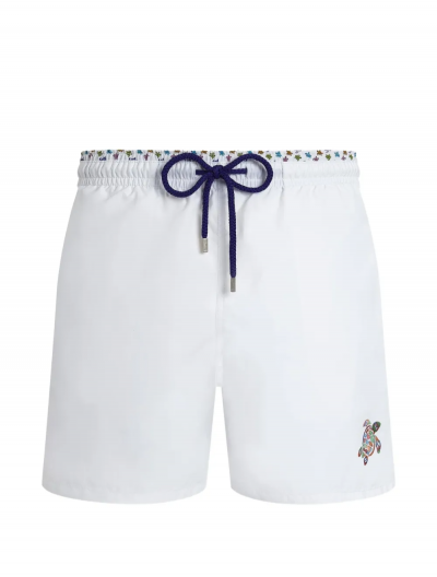'Bicolor Micro Ronde Des Tortues' moka swim shorts