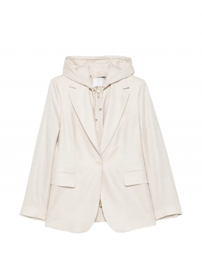 Μάλλινο/μεταξωτό/λινό σακάκι με κουκούλα