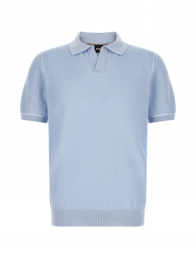 'H-Narciso' cotton/lyocell buttonless polo shirt