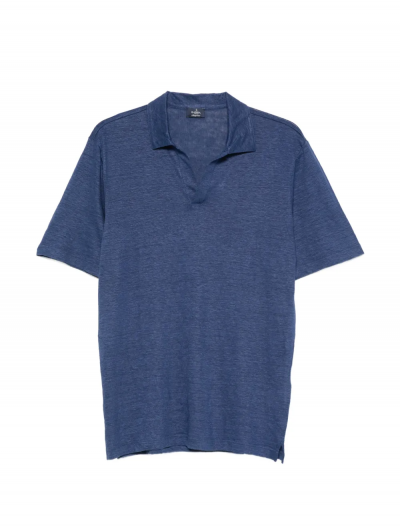 Λινή polo μπλούζα χωρίς κουμπιά