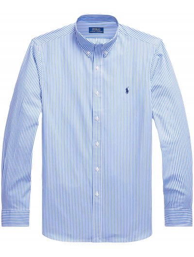 Stretch poplin striped shirt