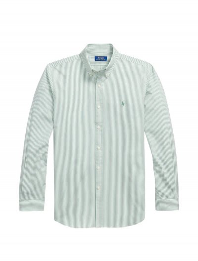 Stretch poplin striped shirt