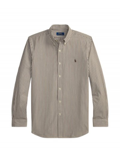 Stretch poplin striped shirt