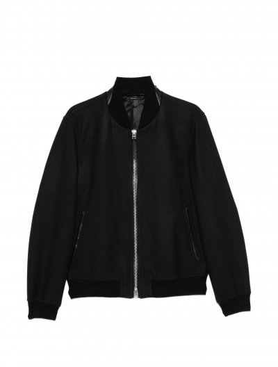 Μάλλινο/μεταξωτό bomber jacket