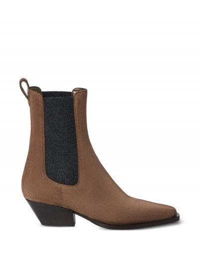 Suede chelsea boots with precious loop detail