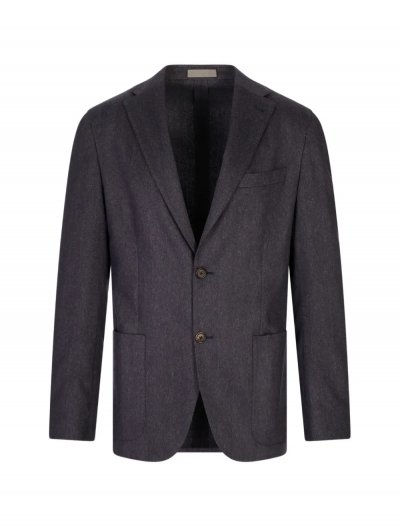Silk/cashmere jacket with a herringbone pattern
