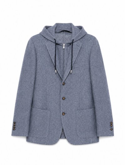 Cotton/wool hooded jacket