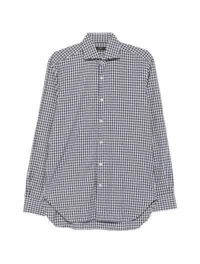 Micro-check cotton shirt