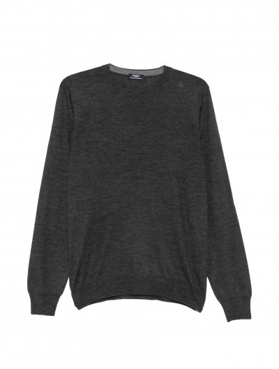 Wool/silk crew-neck knitwear