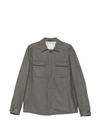 Wool/cotton/cashmere shirt jacket