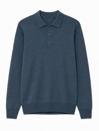 Μάλλινη polo μπλούζα