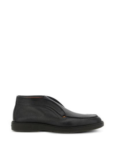 Grained leather desert boots
