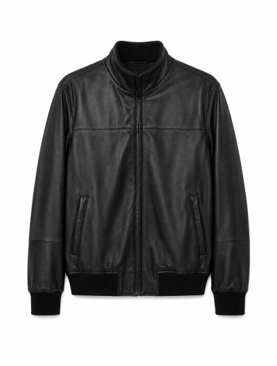 Leather bomber jacket 