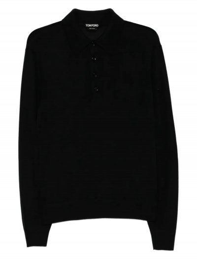 Knitted wool polo shirt