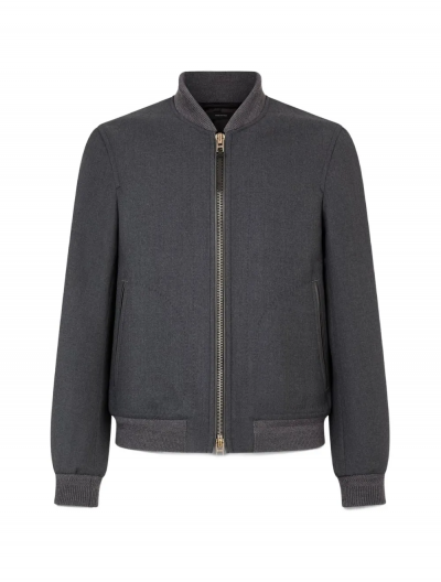 Μάλλινο/μεταξωτό bomber jacket