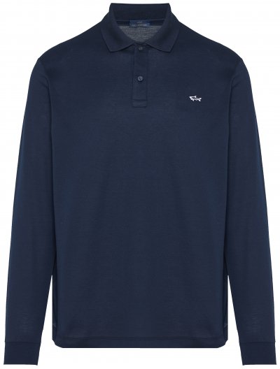 Double piqué cotton polo shirt