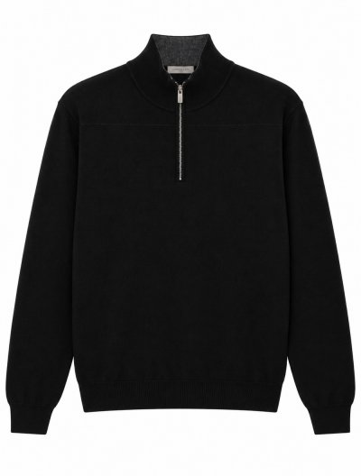 Wool/cashmere half-zip knitwear