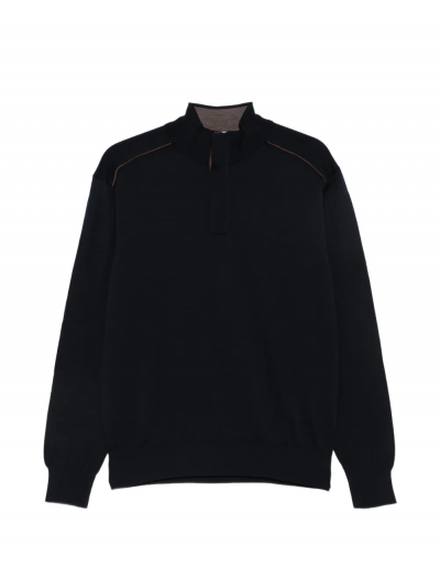Half-zip wool knitwear