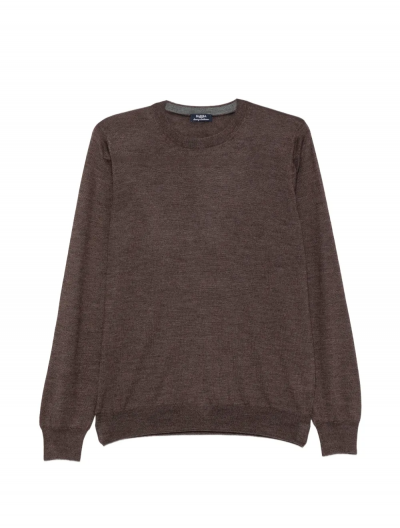 Wool/silk crew-neck knitwear