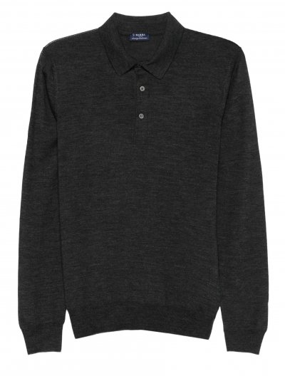 Wool/silk polo shirt