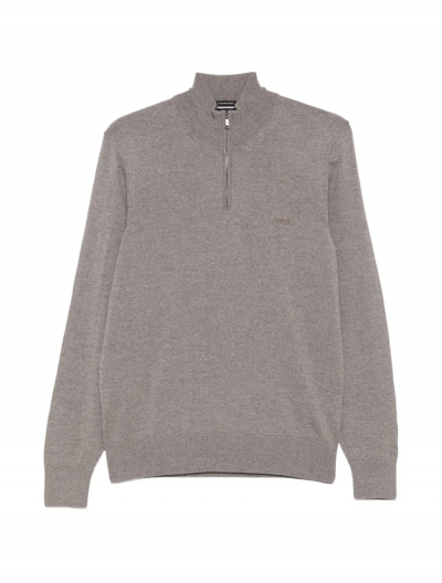 'H-Ebenji-L' half-zip wool knitwear