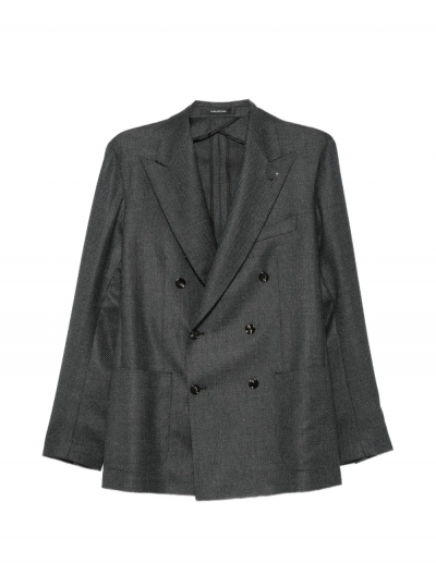 Super 110's double breasted wool jacket