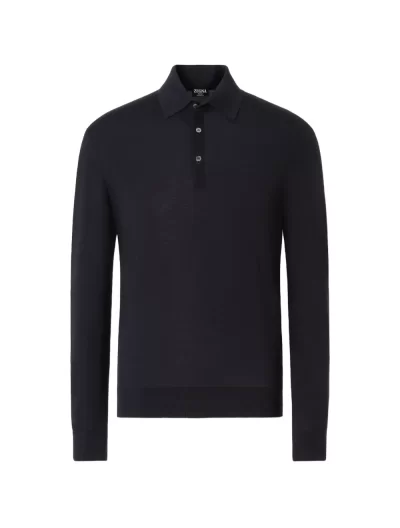 Wool polo shirt