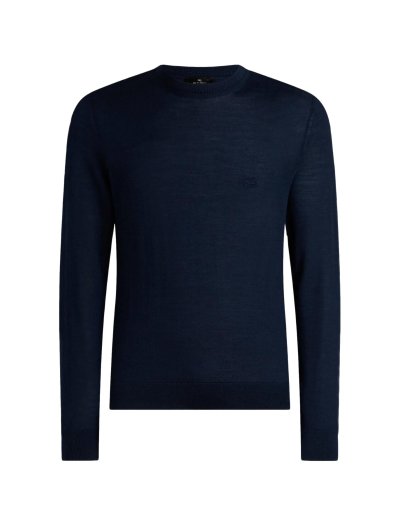 Wool/silk crew-neck knitwear